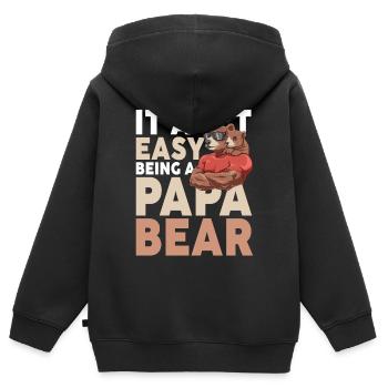 It Ain't Easy Being A Papa Bear - Kinder Premium Organic Zip Hoodie - Schwarz - Hinten - AI Model Kid Male (0cm)