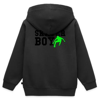 skater boy - Kinder Premium Organic Zip Hoodie - Schwarz - Hinten - AI Model Kid Male (0cm)