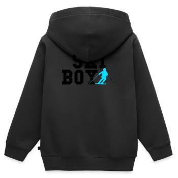 ski boy - Kinder Premium Organic Zip Hoodie - Schwarz - Hinten - AI Model Kid Male (0cm)
