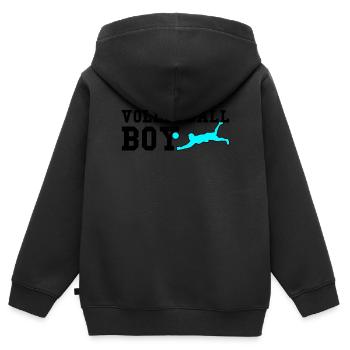 Volleyball boy - Kinder Premium Organic Zip Hoodie - Schwarz - Hinten - AI Model Kid Male (0cm)