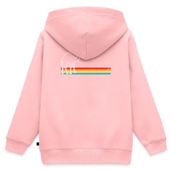 Dromadaire rétro - Sweat Premium à capuche zippé enfant bio - rose - Dos - AI Model Kid Female (0cm)