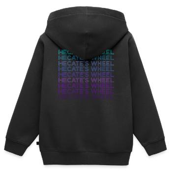 La déesse Rad d’Hekate Stropholos Pagan Retro - Sweat Premium à capuche zippé enfant bio - noir - Dos - AI Model Kid Male (0cm)