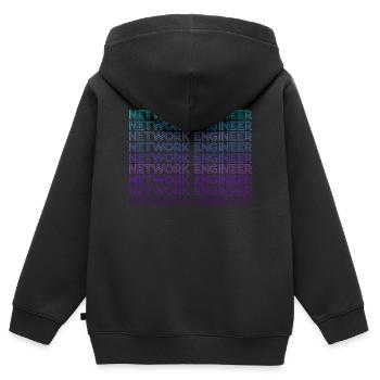Network Technician Retro - Kids Premium Organic Zip-up Hoodie - black - Back - AI Model Kid Male (0cm)