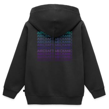 Fluggerätmechaniker Luftfahrt Retro - Kinder Premium Organic Zip Hoodie - Schwarz - Hinten - AI Model Kid Male (0cm)