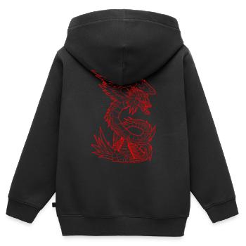 Quetzalcoatl Uralte aztekische Schlange Maya-Tempe - Kinder Premium Organic Zip Hoodie - Schwarz - Hinten - AI Model Kid Male (0cm)