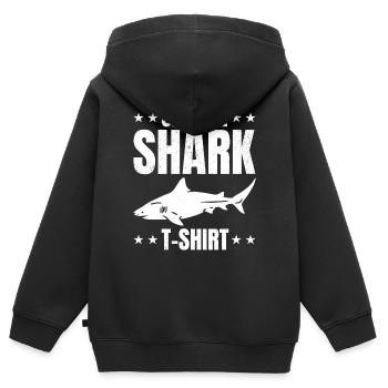 Shark Offizielles Shark T-Shirt Great White - Kinder Premium Organic Zip Hoodie - Schwarz - Hinten - AI Model Kid Male (0cm)