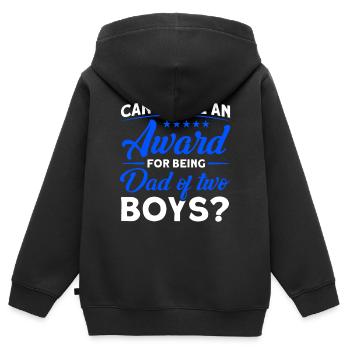 Auszeichnung Vater Papa Zwei Jungen - Kinder Premium Organic Zip Hoodie - Schwarz - Hinten - AI Model Kid Male (0cm)