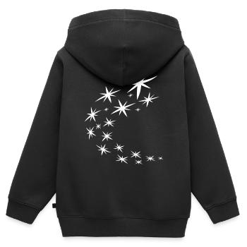 Weisses Sternenbogen Design - Kinder Premium Organic Zip Hoodie - Schwarz - Hinten - AI Model Kid Male (0cm)