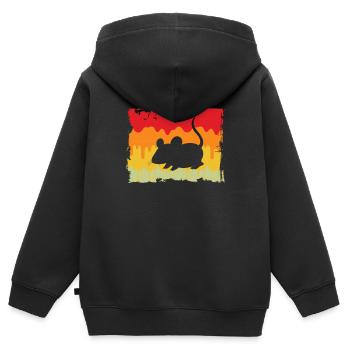 Maus Retro - Kinder Premium Organic Zip Hoodie - Schwarz - Hinten - AI Model Kid Male (0cm)