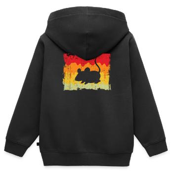 Maus Retro - Kinder Premium Organic Zip Hoodie - Schwarz - Hinten - AI Model Kid Male (0cm)