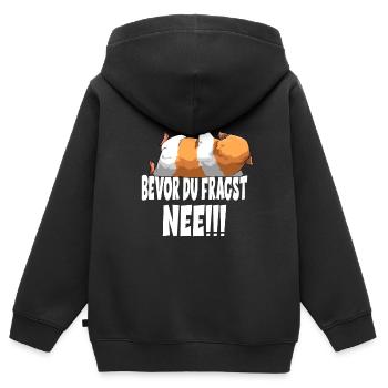 Bevor Du Fragst Nee Meerschweinchen - Kinder Premium Organic Zip Hoodie - Schwarz - Hinten - AI Model Kid Male (0cm)