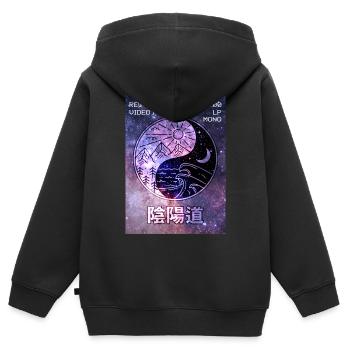 Yin Yang Japanische Vaporwave Ästhetik VCR Geschen - Kinder Premium Organic Zip Hoodie - Schwarz - Hinten - AI Model Kid Male (0cm)