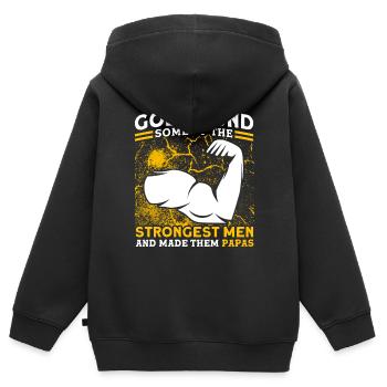 Gott Vater Vati Papa - Kinder Premium Organic Zip Hoodie - Schwarz - Hinten - AI Model Kid Male (0cm)