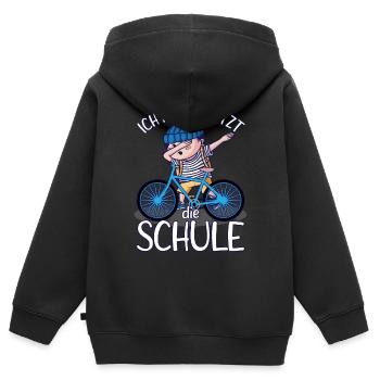 Schulkind Einschulung Erstklässler Junge 1. Klasse - Kinder Premium Organic Zip Hoodie - Schwarz - Hinten - AI Model Kid Male (0cm)