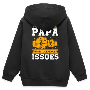 Papa Vater Vati Papa - Kinder Premium Organic Zip Hoodie - Schwarz - Hinten - AI Model Kid Male (0cm)