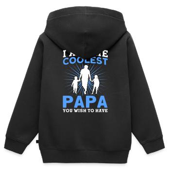Coolste Vater Vati Papa - Kinder Premium Organic Zip Hoodie - Schwarz - Hinten - AI Model Kid Male (0cm)