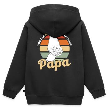Zuverlässig Vater Vati Papa - Kinder Premium Organic Zip Hoodie - Schwarz - Hinten - AI Model Kid Male (0cm)