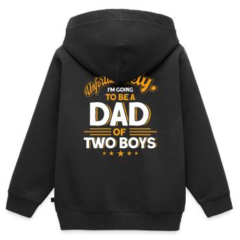 Auszeichnung Vater Papa Zwei Jungen - Kinder Premium Organic Zip Hoodie - Schwarz - Hinten - AI Model Kid Male (0cm)