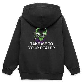Alien Geschenk Außerirdische Ufo Area 51 Sci-fi - Kinder Premium Organic Zip Hoodie - Schwarz - Hinten - AI Model Kid Male (0cm)
