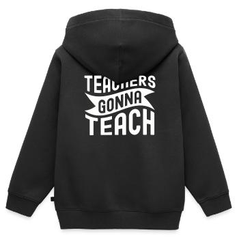 Teacher School Teacher Gift Class Primary School - Kids Premium Organic Zip-up Hoodie - black - Back - AI Model Kid Male (0cm)