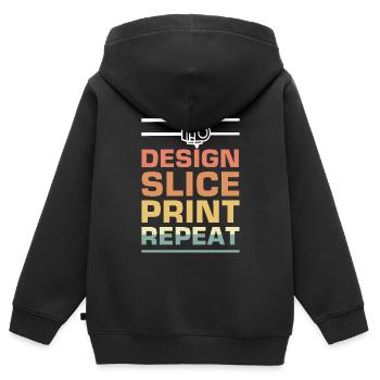 3D-Drucker Druckmaschine Technik Technologie Hobby - Kinder Premium Organic Zip Hoodie - Schwarz - Hinten - AI Model Kid Male (0cm)