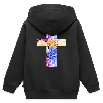 Christentum - Kinder Premium Organic Zip Hoodie - Schwarz - Hinten - AI Model Kid Male (0cm)