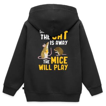 Maus Tshirt Mäuschen Herren Kinder Damen - Kinder Premium Organic Zip Hoodie - Schwarz - Hinten - AI Model Kid Male (0cm)