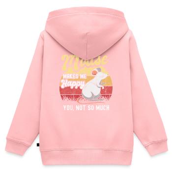 Mouse - Kids Premium Organic Zip-up Hoodie - rose - Back - AI Model Kid Female (0cm)