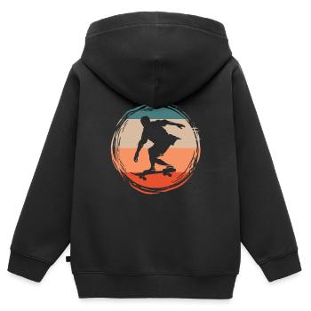 Skater Skateboard Geschenk Halfpipe Sk8 Ollie - Kinder Premium Organic Zip Hoodie - Schwarz - Hinten - AI Model Kid Male (0cm)