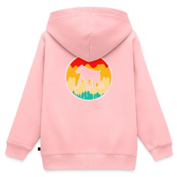 Monkey Retro - Kids Premium Organic Zip-up Hoodie - rose - Back - AI Model Kid Female (0cm)