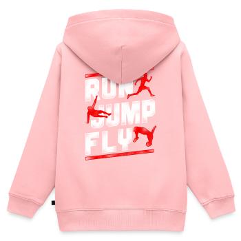 Parkour Free Running Traceur - Kinder Premium Organic Zip Hoodie - Rosa - Hinten - AI Model Kid Female (0cm)