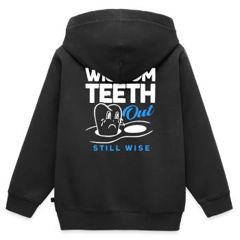 Weisheitszähne Weisheitszahn Patient Zahnarzt - Kinder Premium Organic Zip Hoodie - Schwarz - Hinten - AI Model Kid Male (0cm)