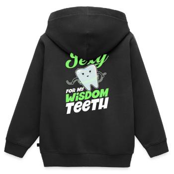 Weisheitszähne Weisheitszahn Patient Zahnarzt - Kinder Premium Organic Zip Hoodie - Schwarz - Hinten - AI Model Kid Male (0cm)