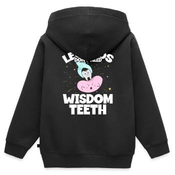 Weisheitszähne Weisheitszahn Patient Zahnarzt - Kinder Premium Organic Zip Hoodie - Schwarz - Hinten - AI Model Kid Male (0cm)