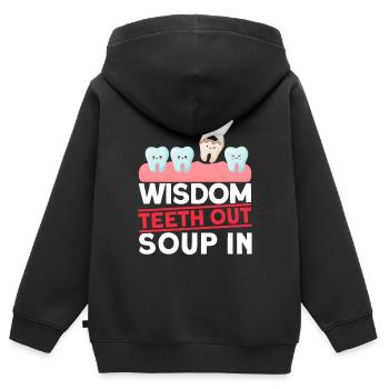 Weisheitszähne Weisheitszahn Patient Zahnarzt - Kinder Premium Organic Zip Hoodie - Schwarz - Hinten - AI Model Kid Male (0cm)