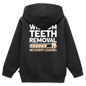 Weisheitszähne Weisheitszahn Patient Zahnarzt - Kinder Premium Organic Zip Hoodie - Schwarz - Hinten - AI Model Kid Male (0cm)