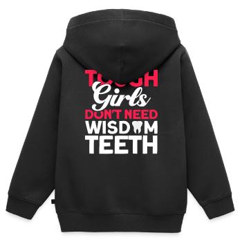Weisheitszähne Weisheitszahn Patient Zahnarzt - Kinder Premium Organic Zip Hoodie - Schwarz - Hinten - AI Model Kid Male (0cm)