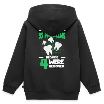 Weisheitszähne Weisheitszahn Patient Zahnarzt - Kinder Premium Organic Zip Hoodie - Schwarz - Hinten - AI Model Kid Male (0cm)