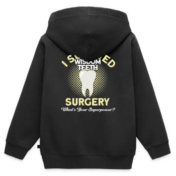 Weisheitszähne Weisheitszahn Patient Zahnarzt - Kinder Premium Organic Zip Hoodie - Schwarz - Hinten - AI Model Kid Male (0cm)