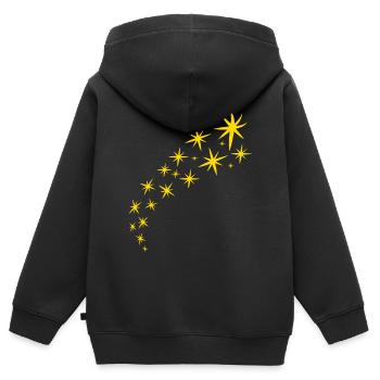 Design Gelbe Sternenflotte - Kinder Premium Organic Zip Hoodie - Schwarz - Hinten - AI Model Kid Male (0cm)