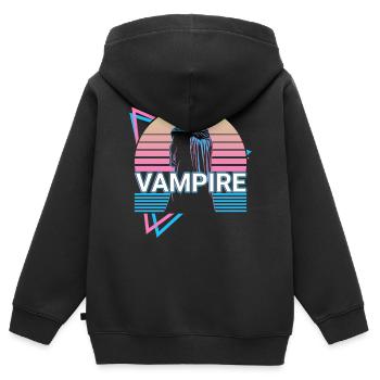 Vampir Halloween Blutsauger Retro Geschenk - Kinder Premium Organic Zip Hoodie - Schwarz - Hinten - AI Model Kid Male (0cm)