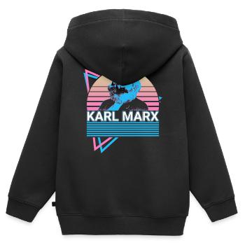Karl Marx Marxisme Communisme Communiste So - Sweat Premium à capuche zippé enfant bio - noir - Dos - AI Model Kid Male (0cm)