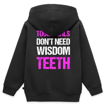 Weisheitszähne Weisheitszahn Patient Zahnarzt - Kinder Premium Organic Zip Hoodie - Schwarz - Hinten - AI Model Kid Male (0cm)