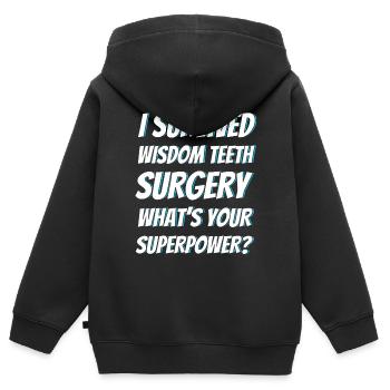 Weisheitszähne Weisheitszahn Patient Zahnarzt - Kinder Premium Organic Zip Hoodie - Schwarz - Hinten - AI Model Kid Male (0cm)