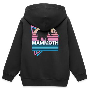 Mammut Elefant Retro Geschenk - Kinder Premium Organic Zip Hoodie - Schwarz - Hinten - AI Model Kid Male (0cm)