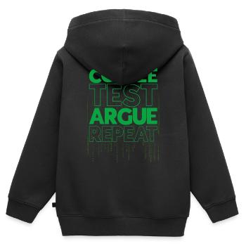 QA Ingenieur QA Tester Software Tester - Kinder Premium Organic Zip Hoodie - Schwarz - Hinten - AI Model Kid Male (0cm)