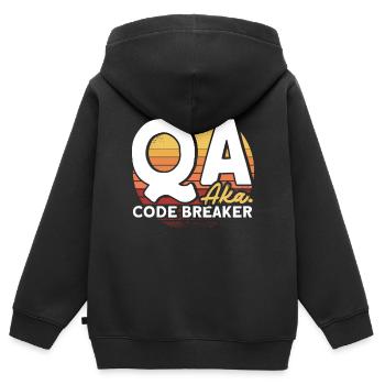 QA Ingenieur QA Tester Software Tester - Kinder Premium Organic Zip Hoodie - Schwarz - Hinten - AI Model Kid Male (0cm)