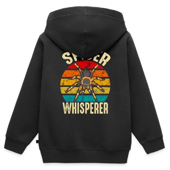 Spinnenflüsterer Lustige Vogelspinne Besitzer Arachnid - Kinder Premium Organic Zip Hoodie - Schwarz - Hinten - AI Model Kid Male (0cm)