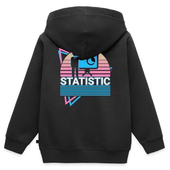 Statistiker Statistiker Retro Geschenk - Kinder Premium Organic Zip Hoodie - Schwarz - Hinten - AI Model Kid Male (0cm)