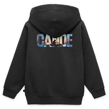 Canoë Canoë Canoë - Sweat Premium à capuche zippé enfant bio - noir - Dos - AI Model Kid Male (0cm)